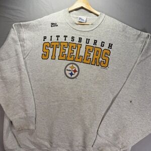 Vintage Pittsburgh Steelers Sweatshirt Mens 2XL Gray Crewneck Pro Player NFL